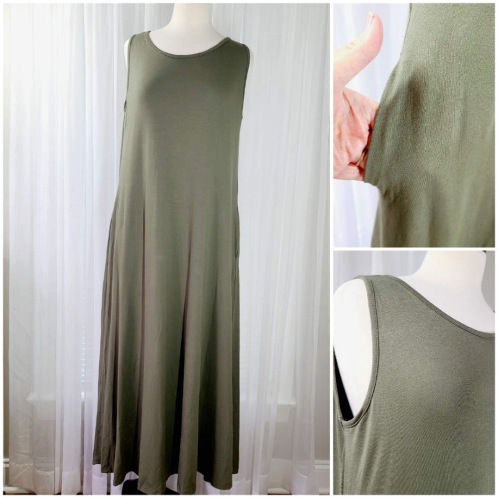 Milan Kiss Khaki Sleeveless Maxi